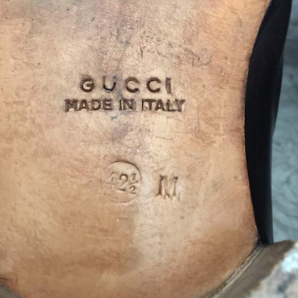 Gucci Dark Brown Loafers/Slips On w/ GG Logo Dress Men’s Shoes 42.5 US 8.5 - Picture 15 of 15